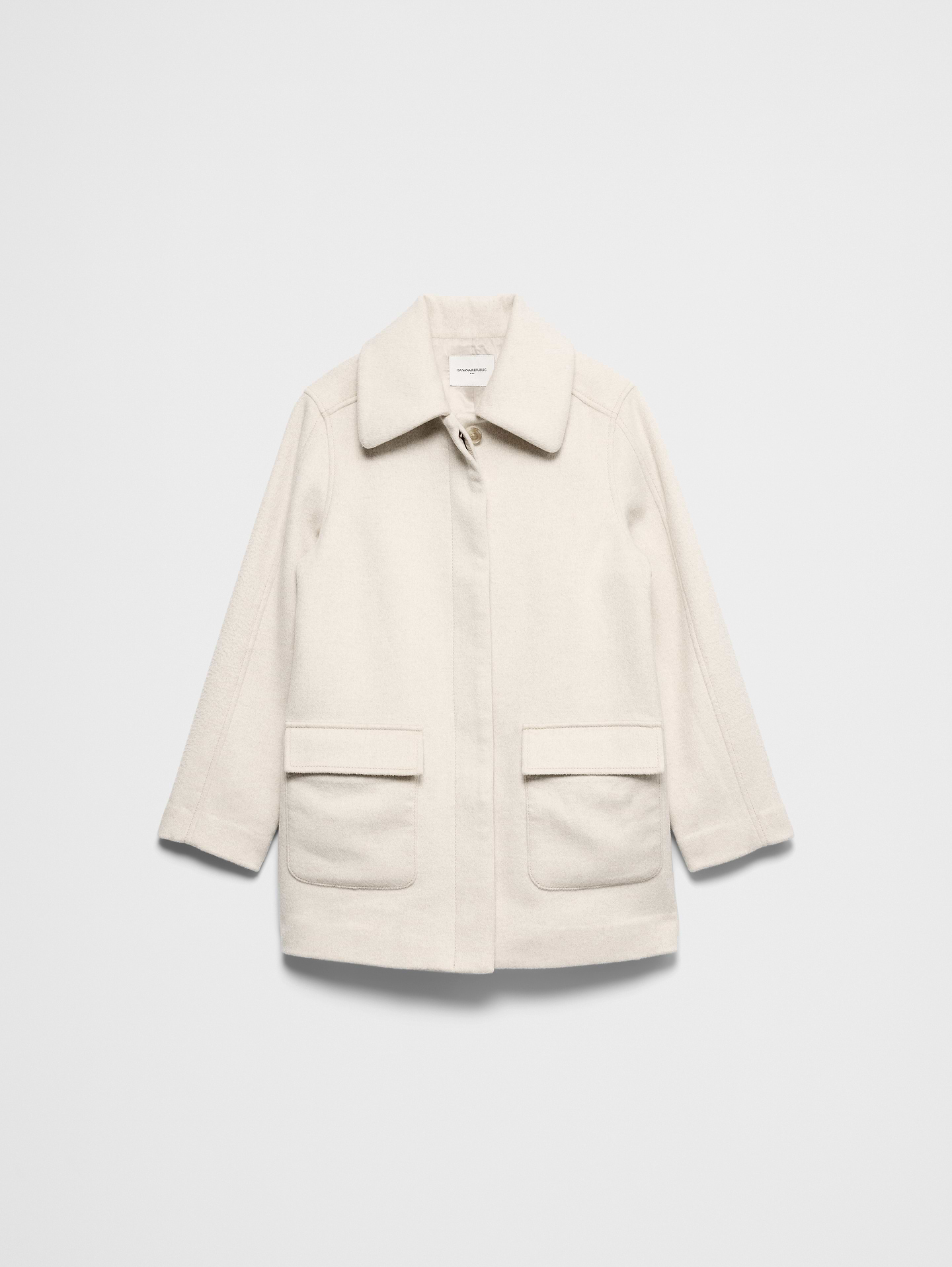 Image 4 of 4, Wool-Blend Melton Coat