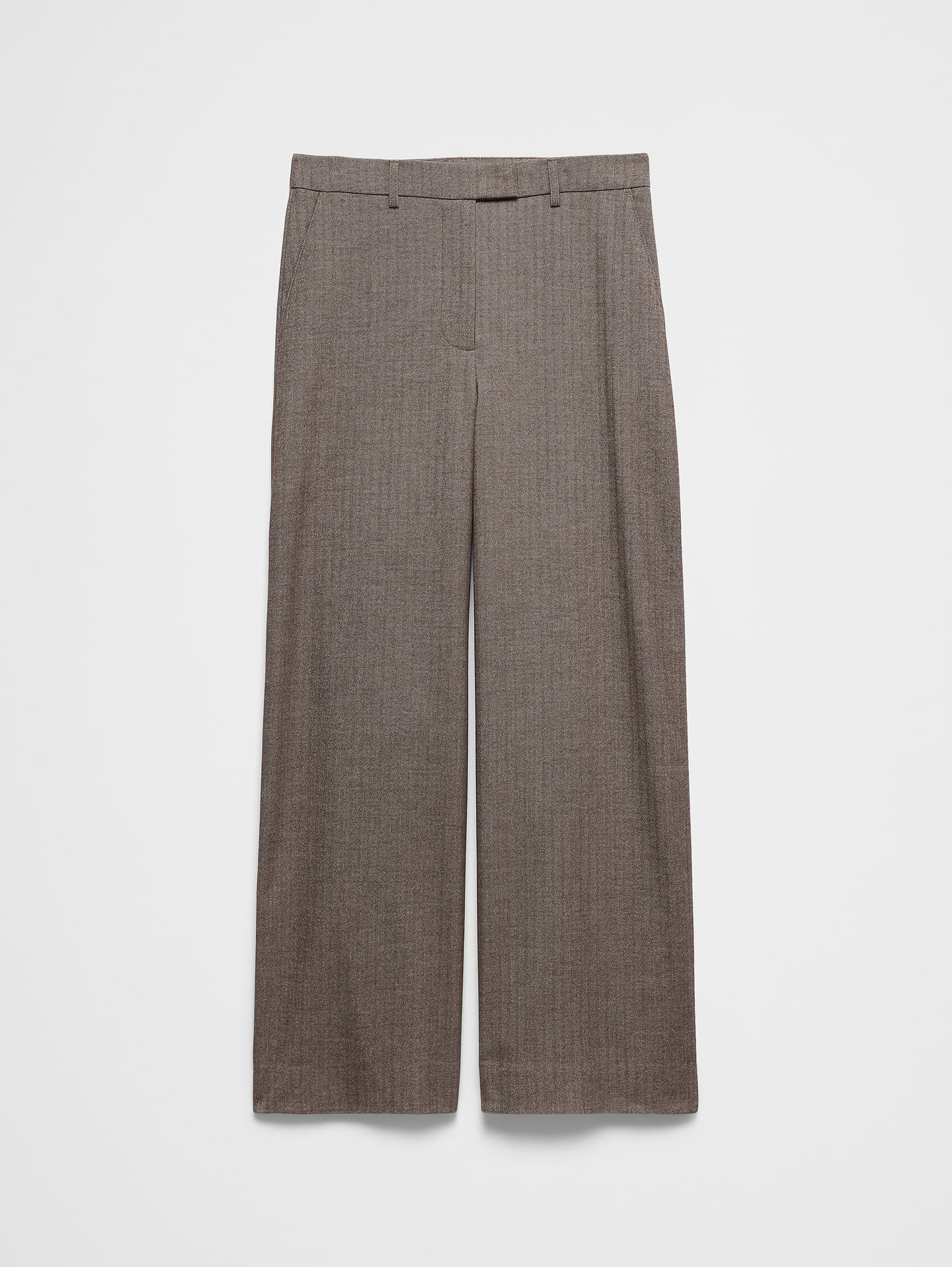 Image 7 of 8, Wide-Leg High-Rise Brushed Trouser