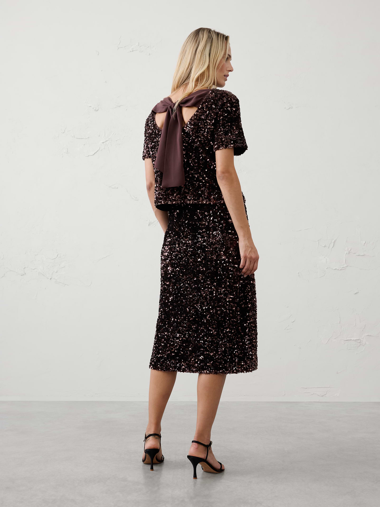 Image 2 of 3, Sequin Midi Slip Skirt