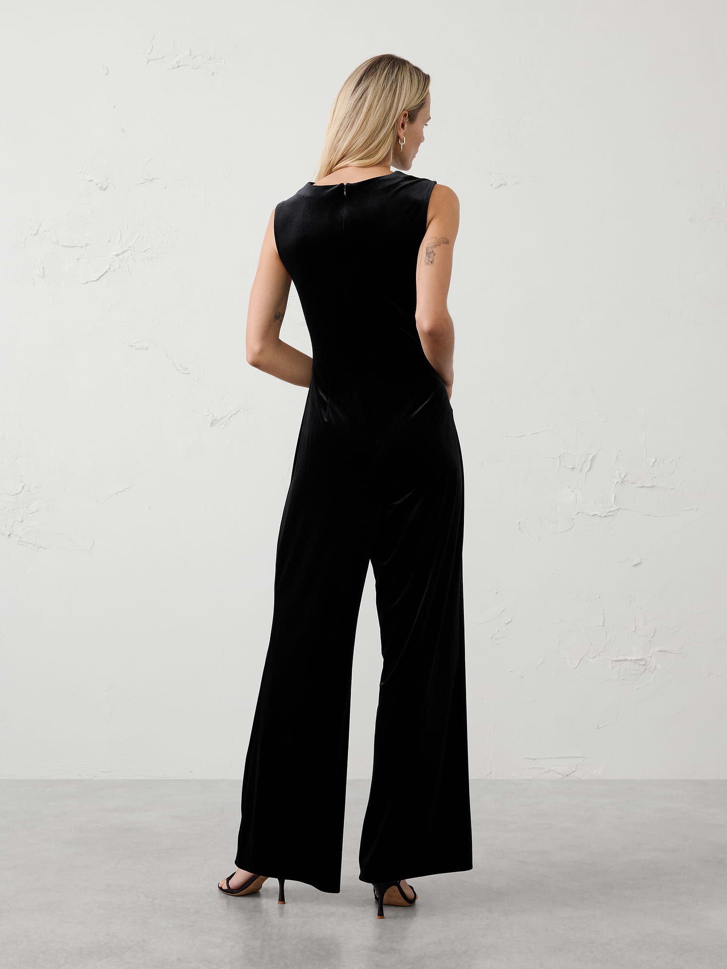 Image 2 of 4, Velvet Draped Jumpsuit