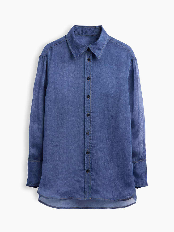 Image 3 of 3, Sheer Organza Big Shirt