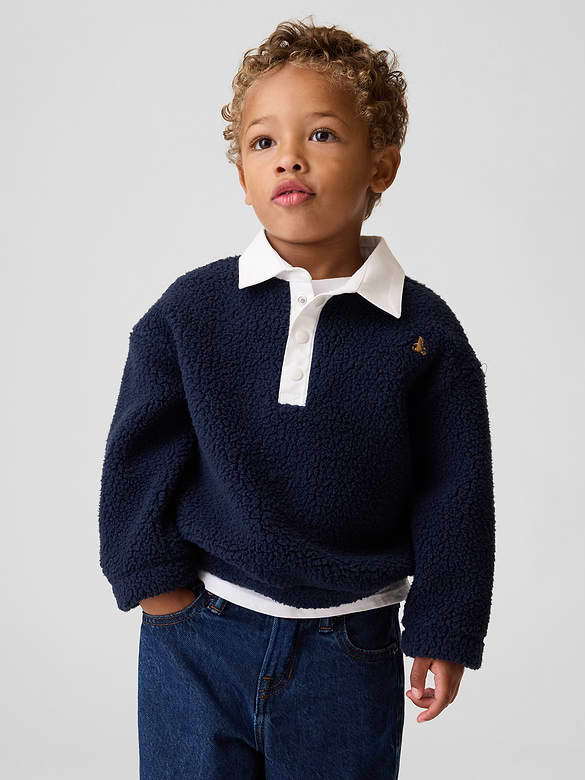 Baby & Toddler Sherpa Polo Pullover