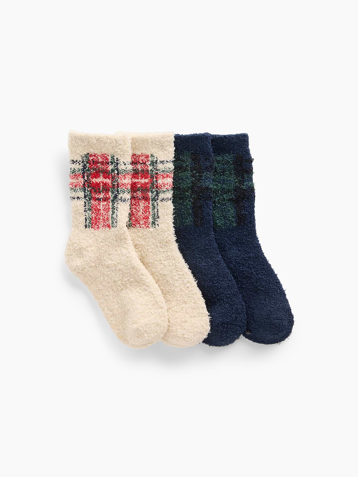 Image 1 of 2, Soft, cozy stretch knit socks., Reinforced toe and heel., Gripper dots at sole., This product was made in a factory that invests in gender equity and women’s empowerment through RISE. Learn more at gapinc.com/equity ., Product #1185876