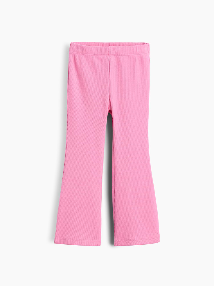 Image 1 of 2, Our favorite mix-and-match essentials go from tummy time to playtime in no time. All made with soft cotton in playful prints and bright colors., Soft, ribbed stretch cotton flare leggings., Elasticized waist., Made with 96% Protocol cotton verified by the U.S. Cotton Trust Protocol, a program which works with farms committed to improving their environmental footprint by minimizing water usage and improving soil health (Claim No. 10127)., Product #1185618