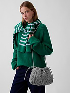 Image 2 of 6, CashSoft Cable-Knit Pouchette
