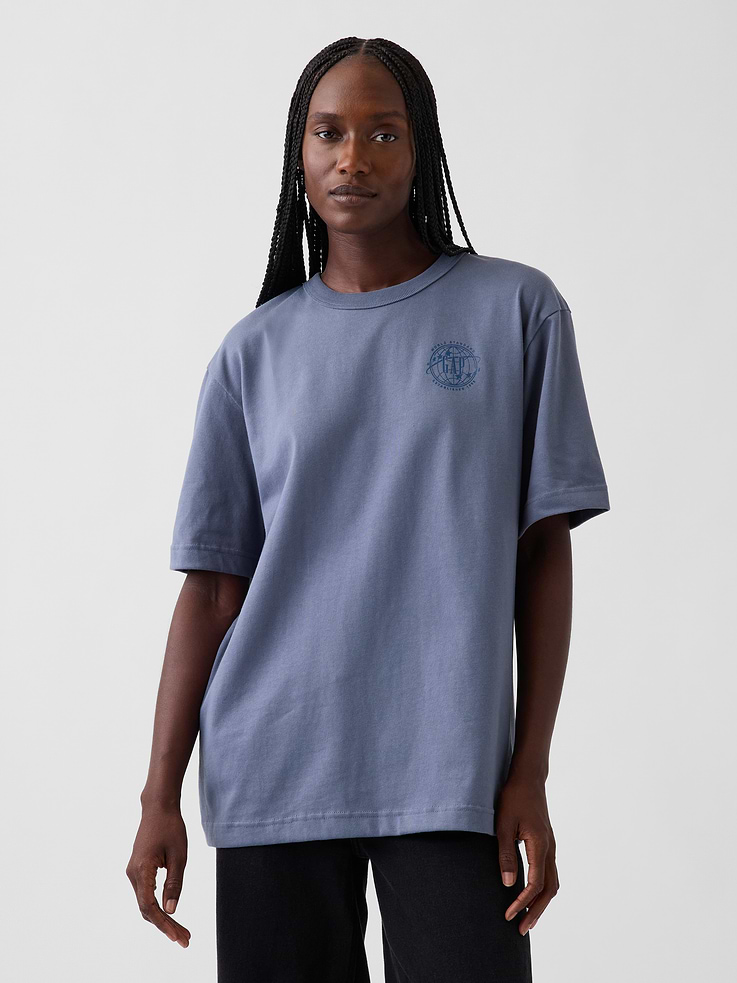 Image 5 de 6, T-shirt décontracté en tissu épais à imprimé