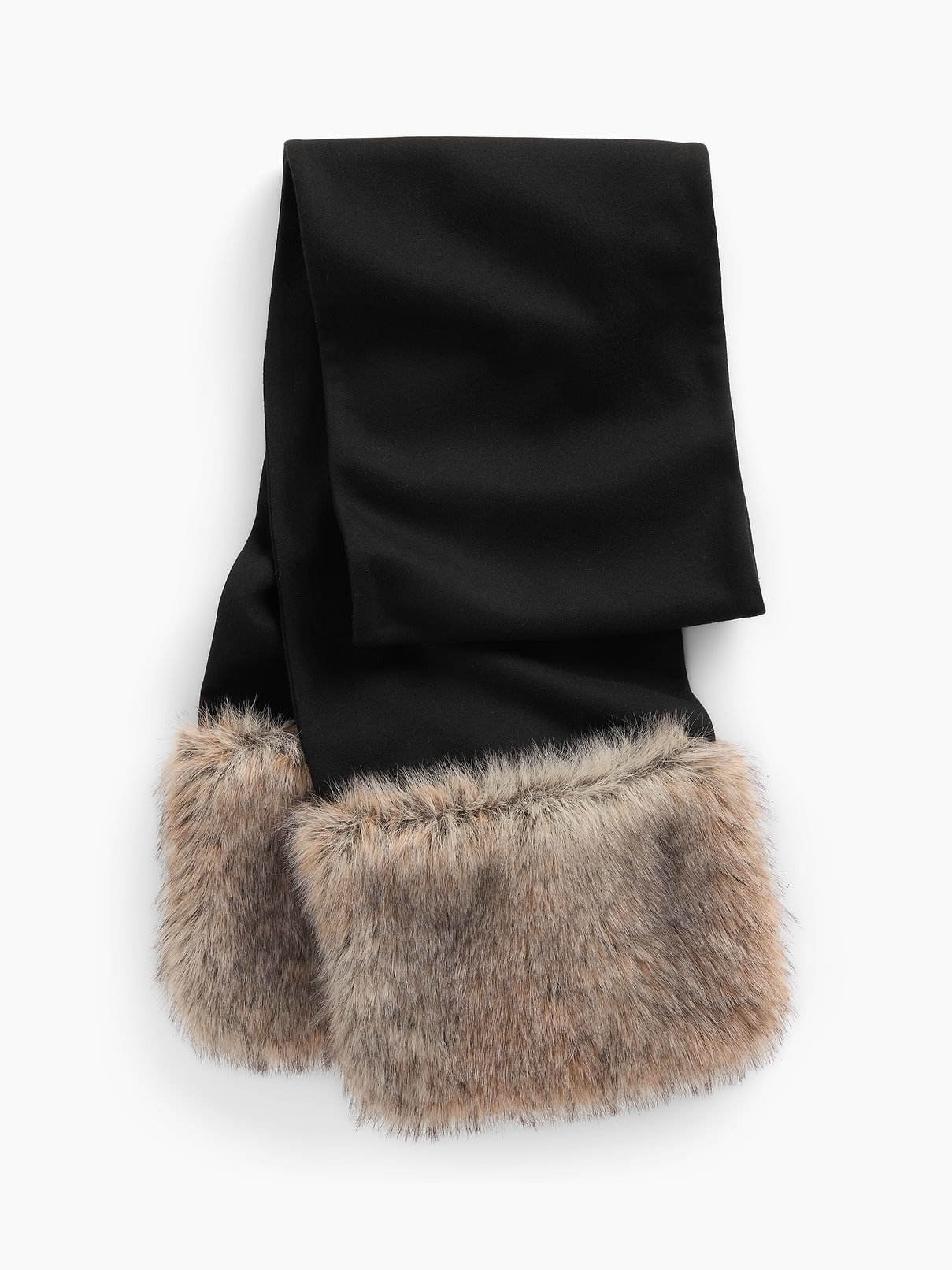 Faux Fur Trim Scarf