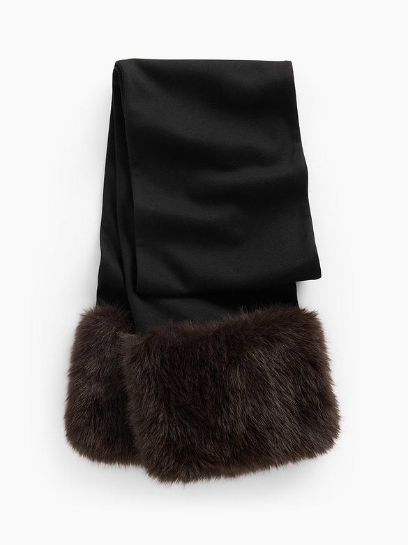 Faux Fur Trim Scarf