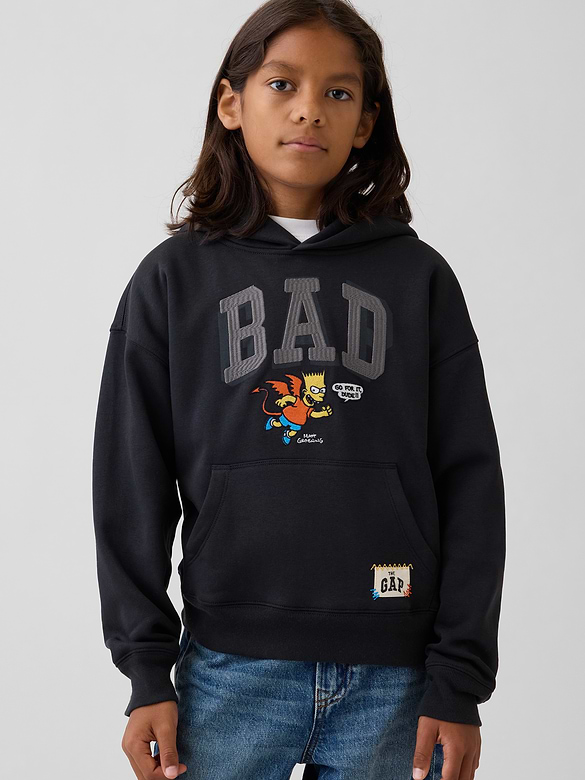 Kids The Simpsons VintageSoft BAD Logo Hoodie