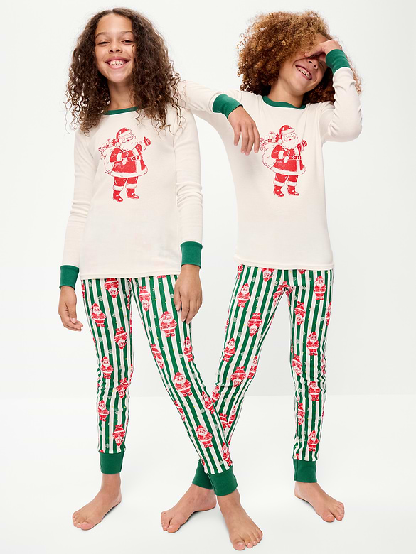 Gender-Neutral Snug-Fit Graphic Pajama Set for Kids