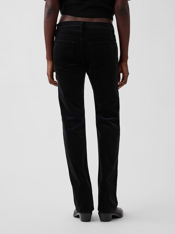 Image 5 of 7, Low Rise Velvet '90s Slim Straight Pants