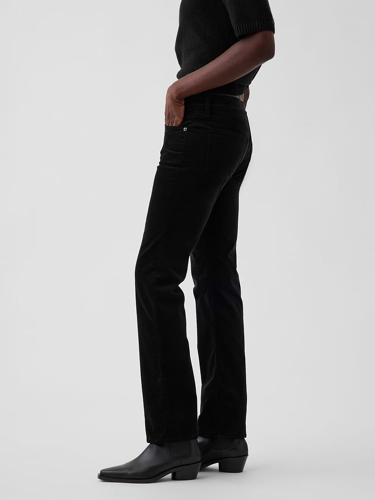 Image 3 of 7, Low Rise Velvet '90s Slim Straight Pants