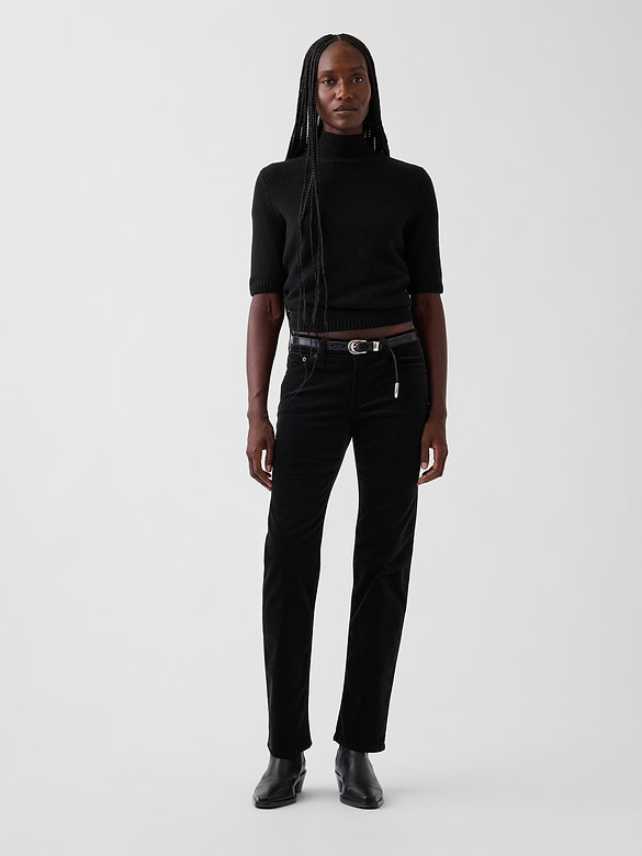 Low Rise Velvet '90s Slim Straight Pants