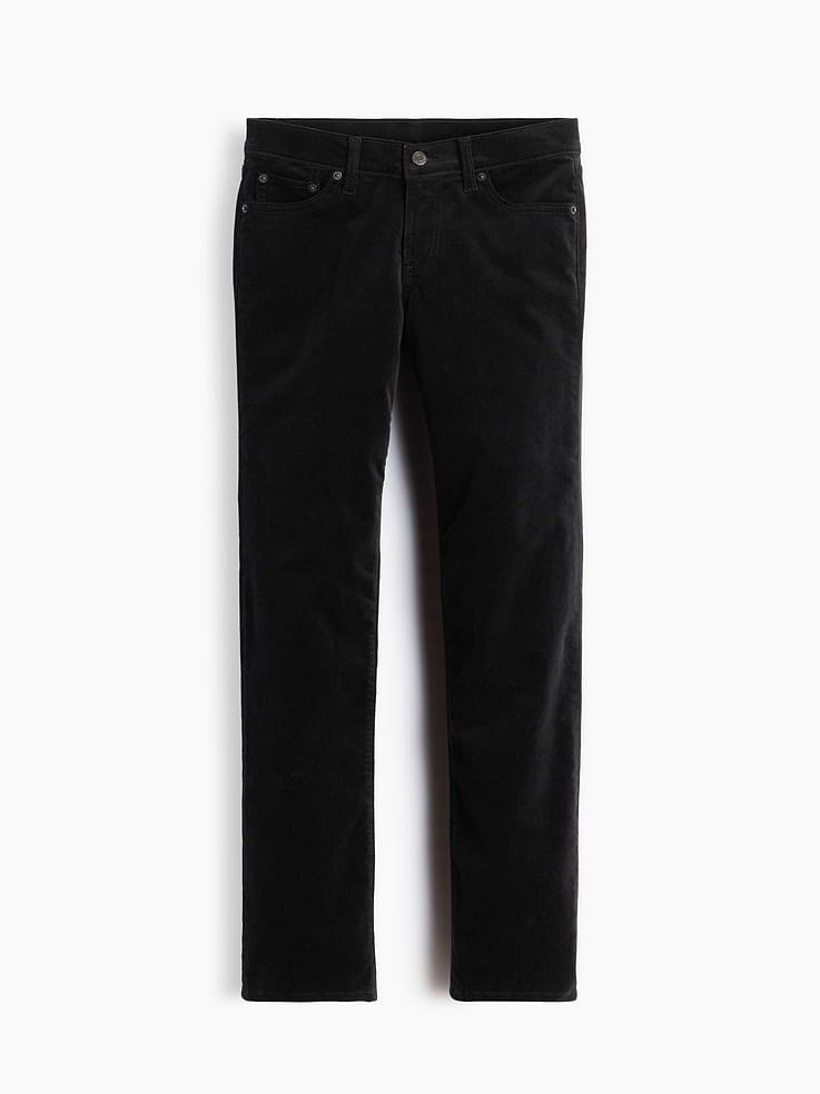 Image 7 of 7, Low Rise Velvet '90s Slim Straight Pants