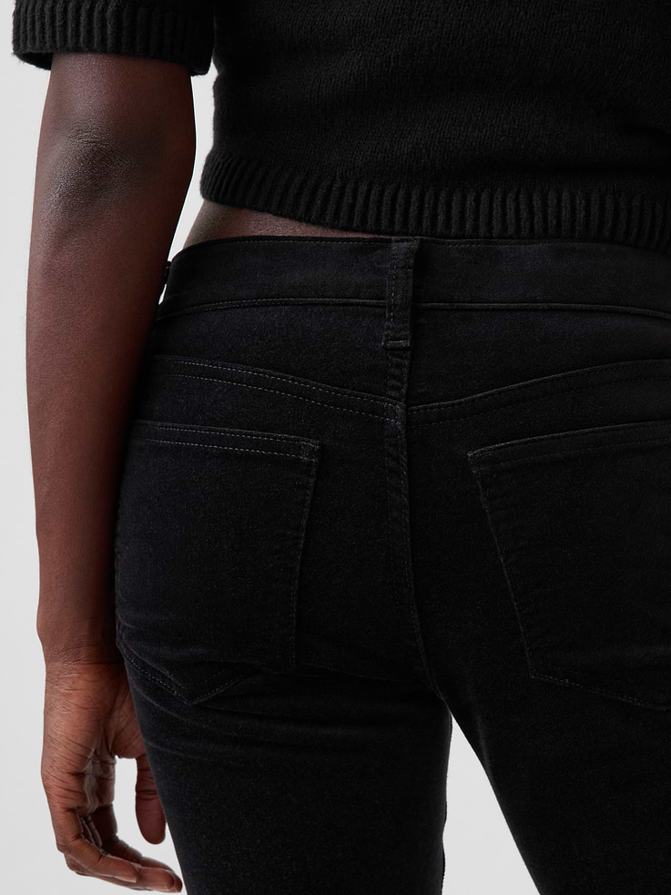 Image 6 of 7, Low Rise Velvet '90s Slim Straight Pants