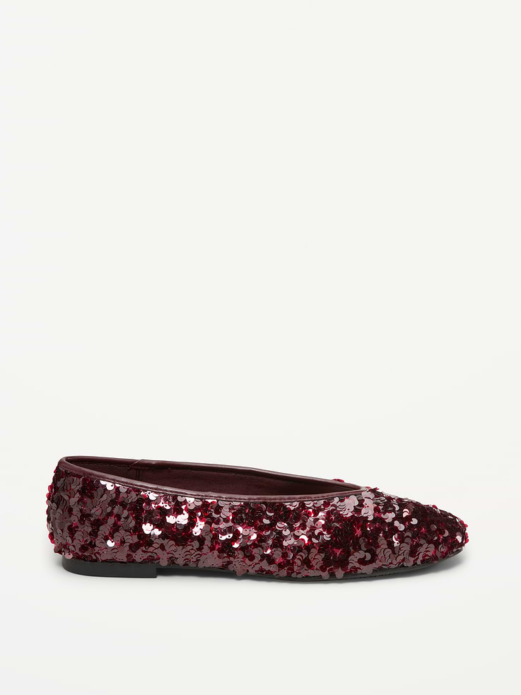 Image 3 de 5, Ballerines à paillettes à ouverture en V