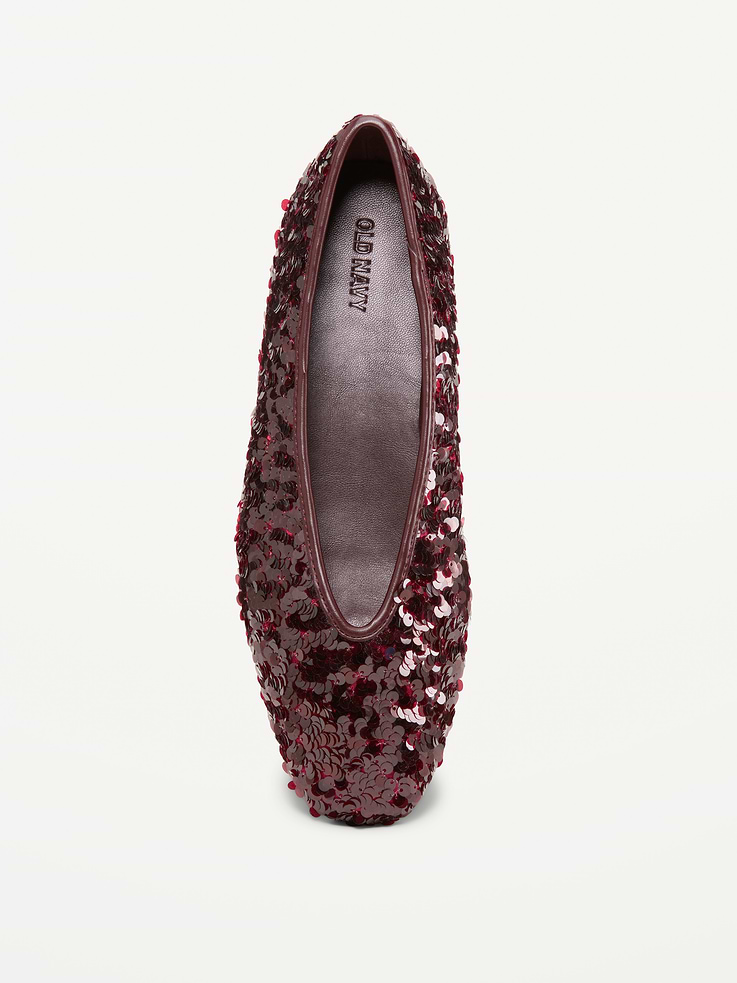 Image 2 de 5, Ballerines à paillettes à ouverture en V