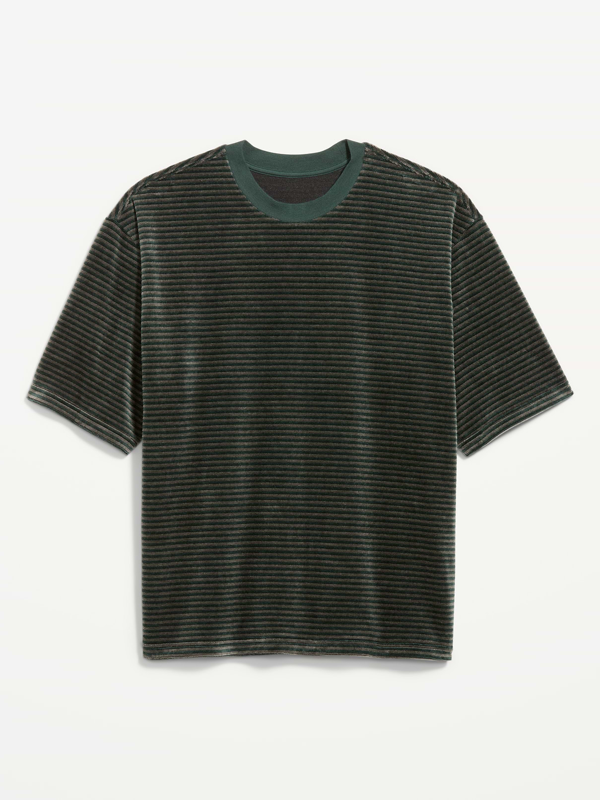 Loose Crew-Neck Velour T-Shirt