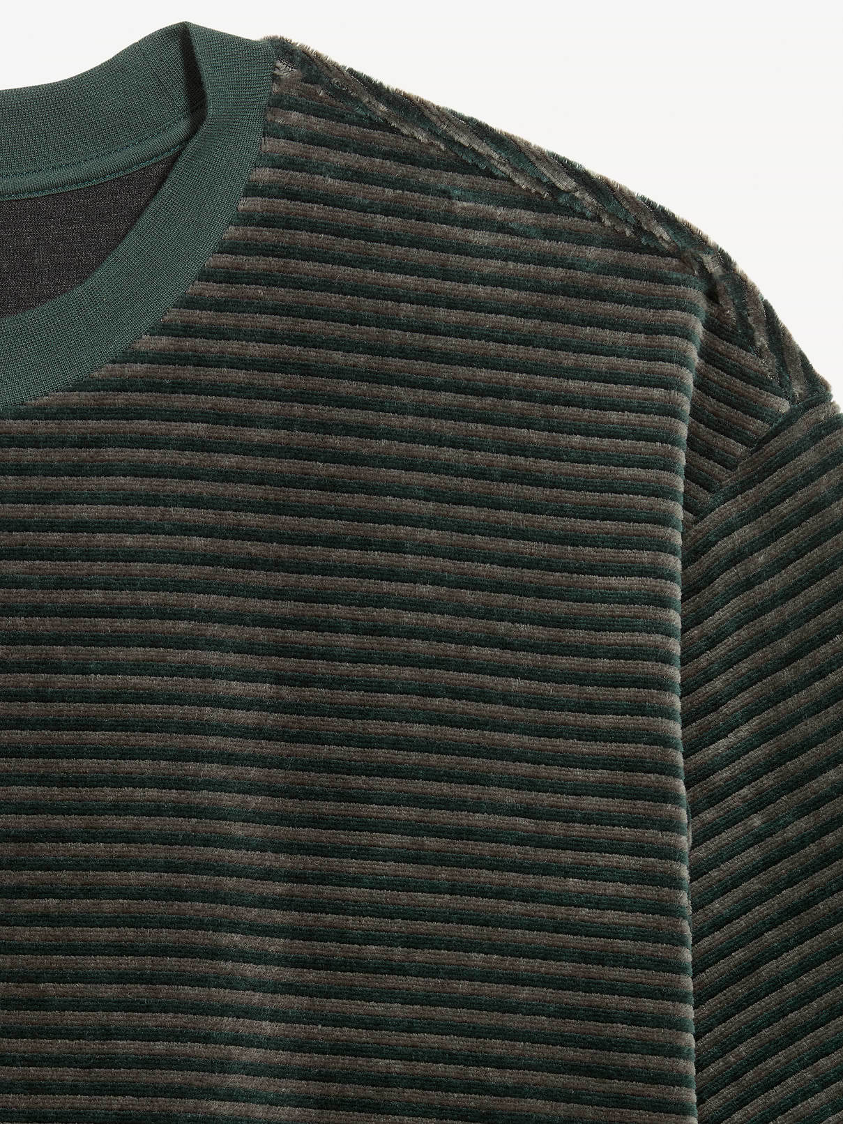 Image 3 of 3, Loose Crew-Neck Velour T-Shirt