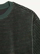 Image 3 of 3, Loose Crew-Neck Velour T-Shirt