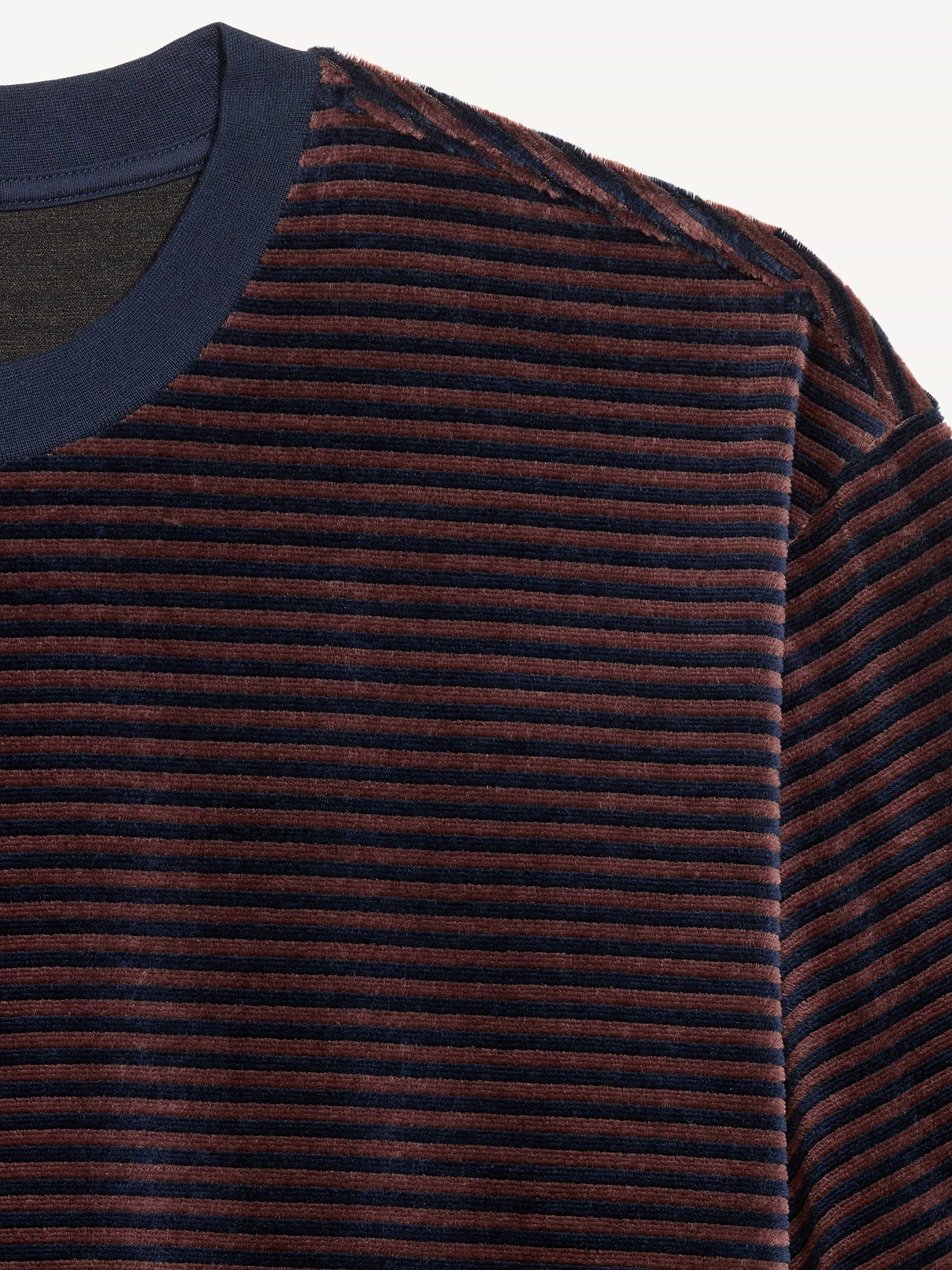 Image 3 of 3, Loose Crew-Neck Velour T-Shirt