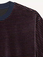 Image 3 of 3, Loose Crew-Neck Velour T-Shirt