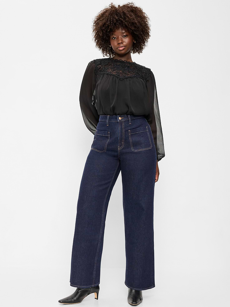 Image 7 of 11, Extra High-Waisted Wide-Leg Jeans