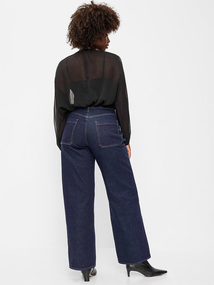 Image 8 of 11, Extra High-Waisted Wide-Leg Jeans