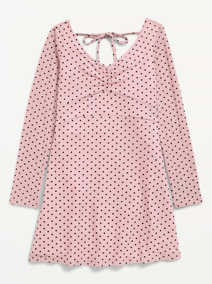 Image 3 of 3, Fit and Flare Polka-Dot Mesh Dress for Girls