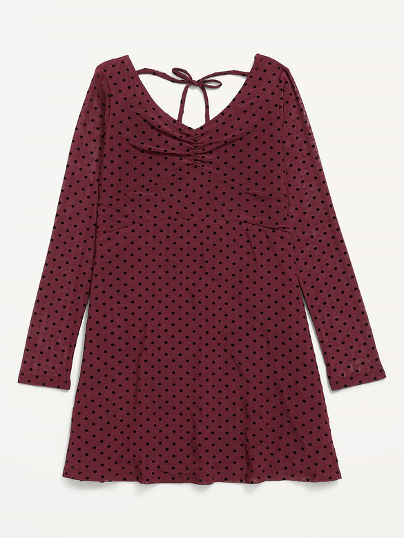 Fit and Flare Polka-Dot Mesh Dress for Girls