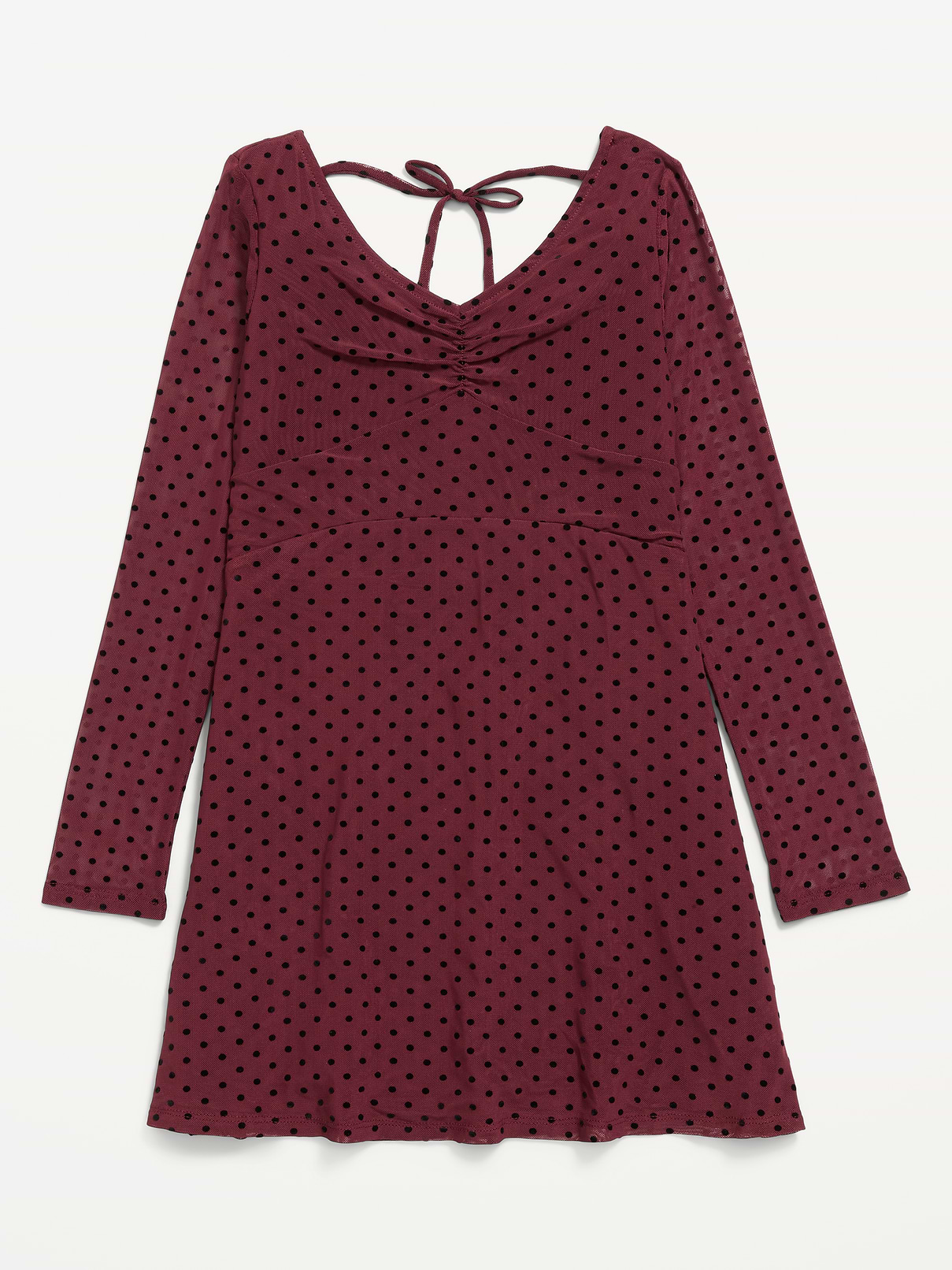 Image 2 of 2, Fit and Flare Polka-Dot Mesh Dress for Girls