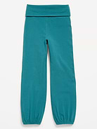Image 1 of 4, Keep ‘em moving in Old Navy Sport's PowerChill: Soft, breathable cotton with stretch for all-day comfort., high-rise, elasticized fold-over waistband, elasticized bubble leg openings, 4-way stretch, online exclusive, Product #1183740