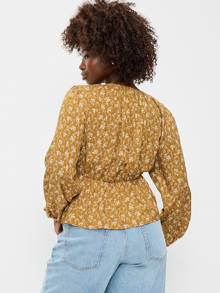 Image 6 of 9, Long-Sleeve Tie-Front Top