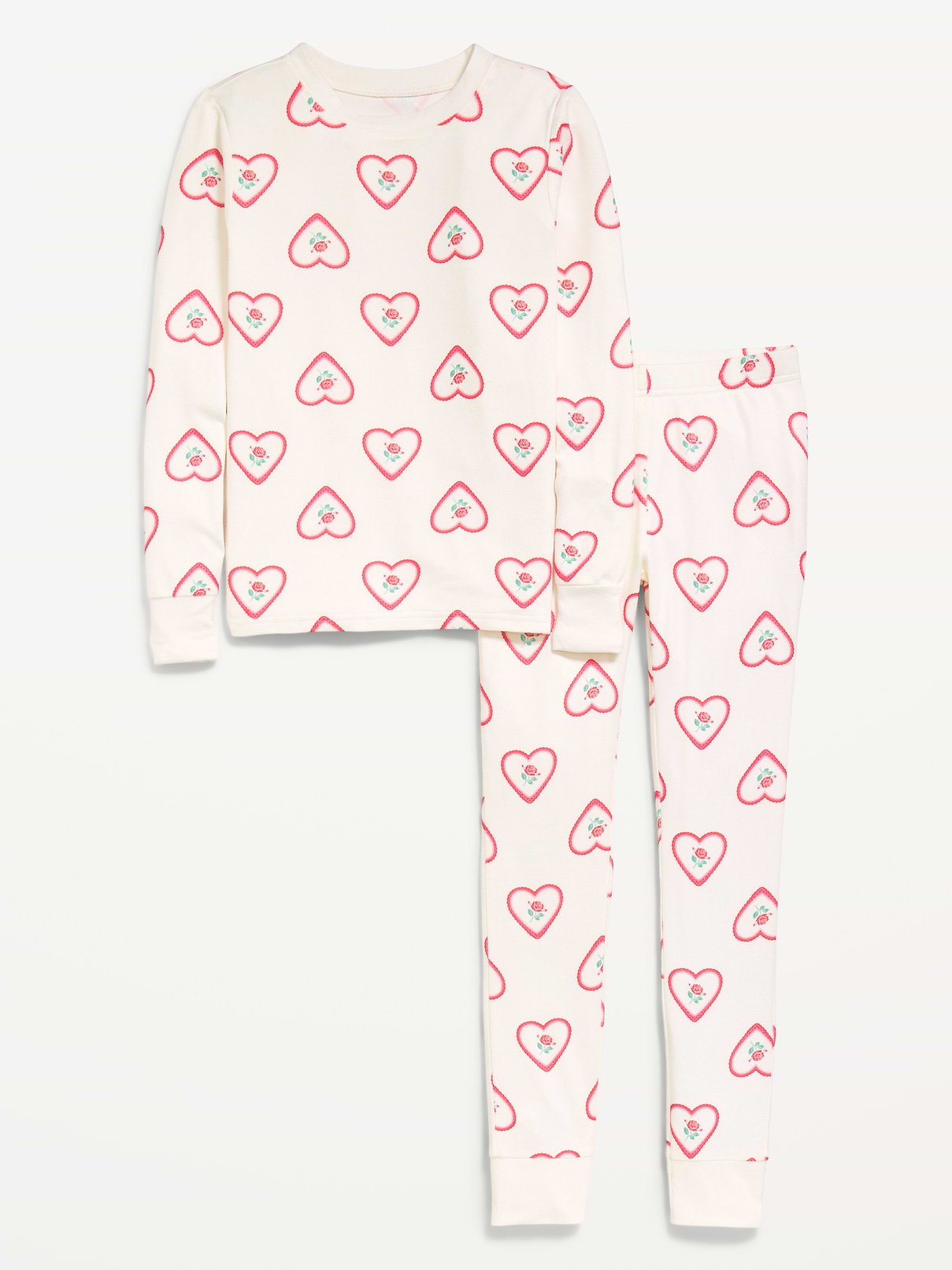 Image 1 of 2, crew neck, long sleeves, matching pajama pants, elasticized waistband, all-over print, Product #1184121