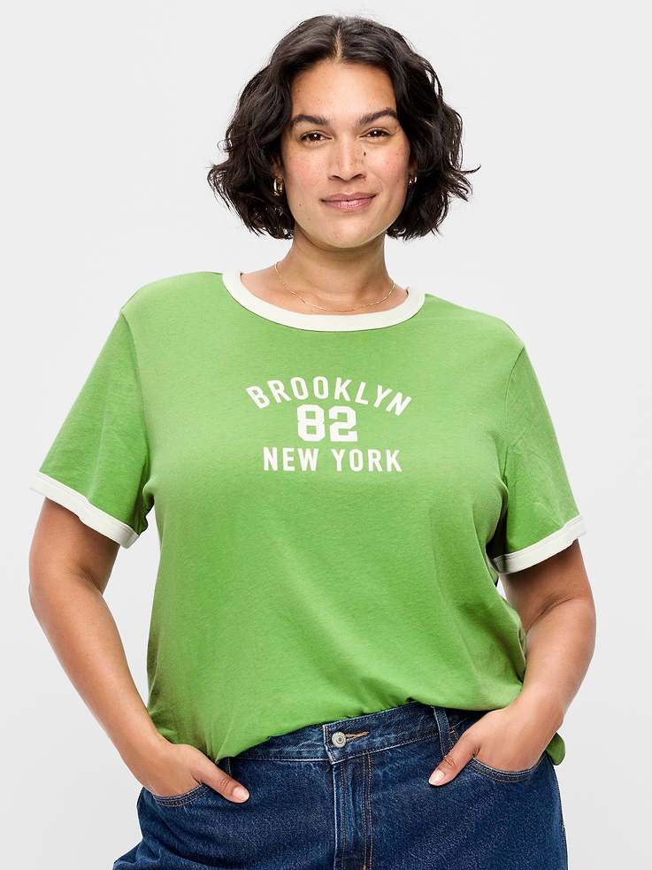 Image 7 of 8, EveryWear Crew-Neck Graphic Ringer T-Shirt