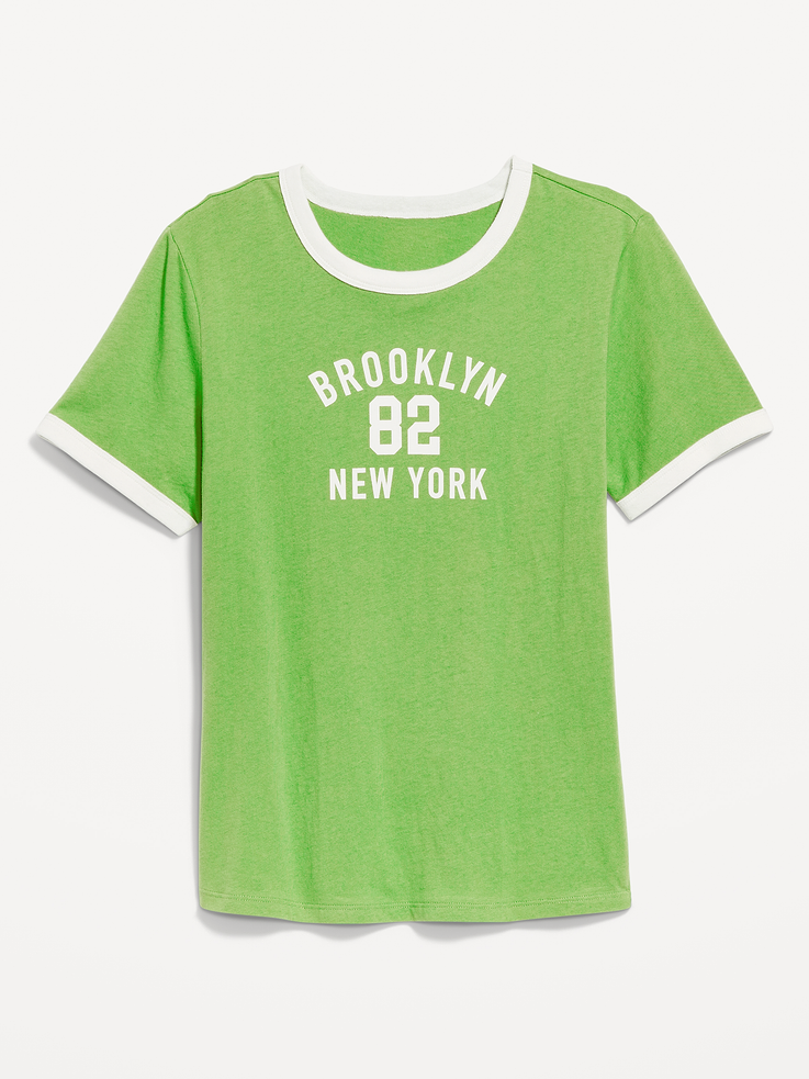 Image 4 of 8, EveryWear Crew-Neck Graphic Ringer T-Shirt