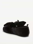 Image 3 of 4, Velvet Bow Ballet Flats for Toddler Girls