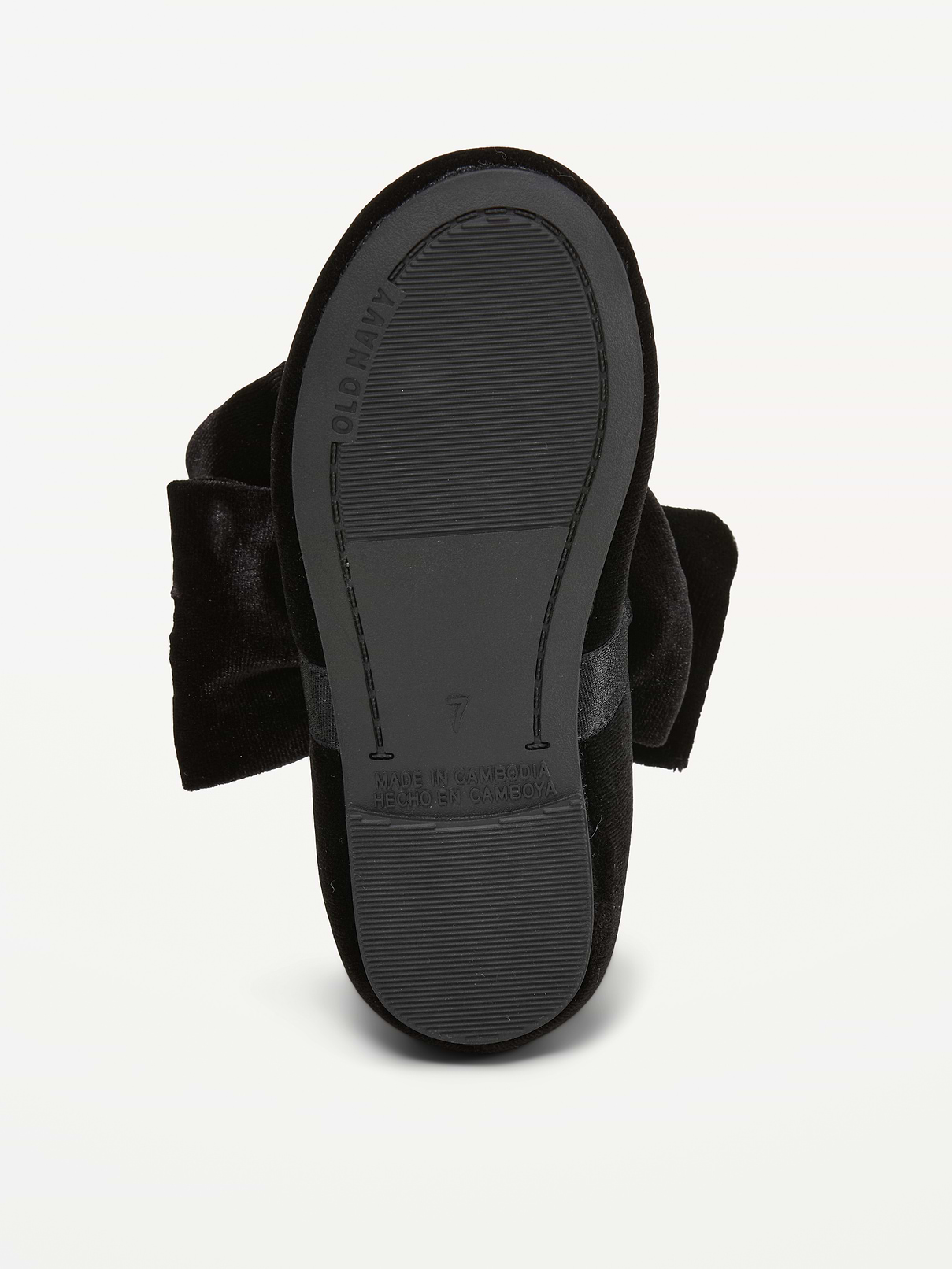 Image 4 of 4, Velvet Bow Ballet Flats for Toddler Girls