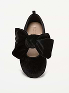 Image 2 of 4, Velvet Bow Ballet Flats for Toddler Girls