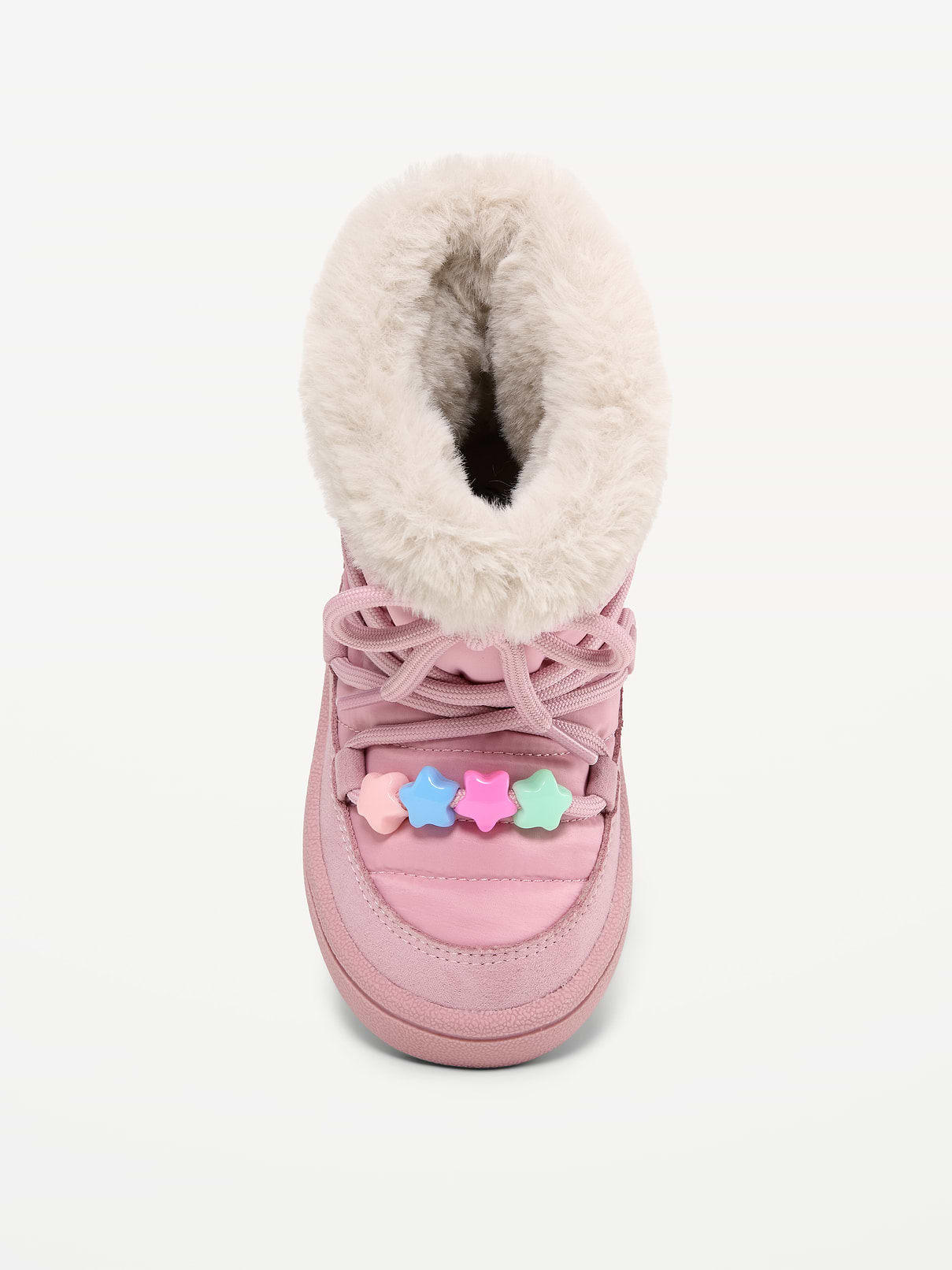 Image 2 de 5, Bottes lacées avec bordure en fausse fourrure pour toute-petite