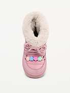 Image 2 de 5, Bottes lacées avec bordure en fausse fourrure pour toute-petite