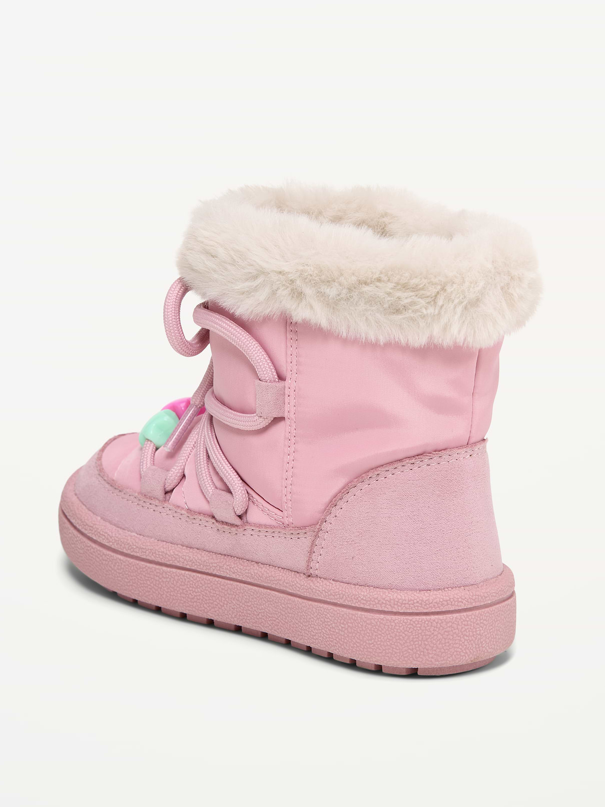Image 3 de 5, Bottes lacées avec bordure en fausse fourrure pour toute-petite