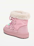 Image 3 de 5, Bottes lacées avec bordure en fausse fourrure pour toute-petite