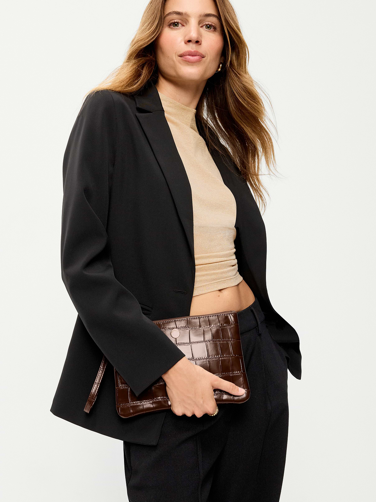 Image 2 of 5, Faux-Leather Wristlet