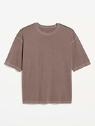Image 1 of 2, rib-knit crew neck, short sleeves, Product #866414