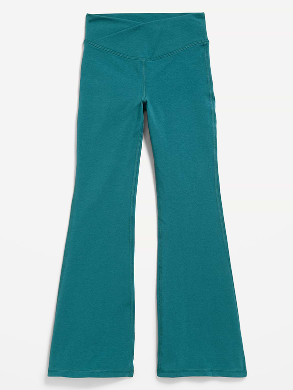 High-Waisted PowerChill Crossover Flared Leggings for Girls
