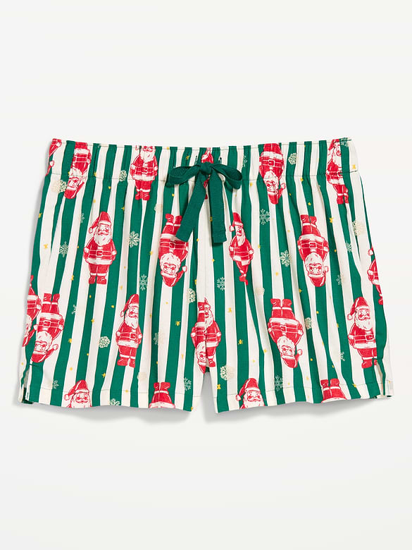 Flannel Boxer Pajama Shorts for Women