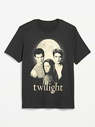 Image 1 of 2, rib-knit crew neck, short sleeves, licensed graphic, TWILIGHT and associated marks are trademarks of Summit Entertainment, LLC., Product #909981