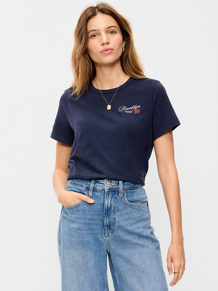 Image 1 of 4, Our EveryWear T-shirts are super-soft, with a comfortable, relaxed fit. Wear 'em with everything., rib-knit crew neck, short sleeves, Product #908511