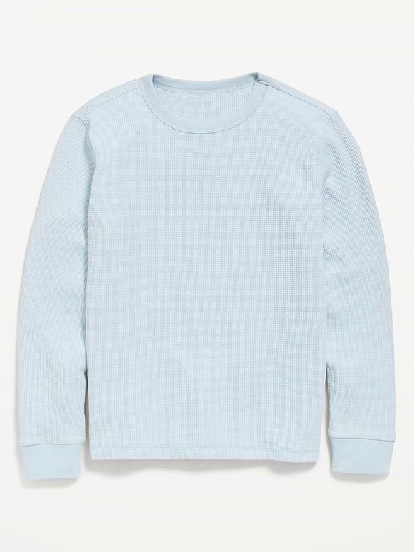 Long-Sleeve Waffle-Knit T-Shirt for Boys